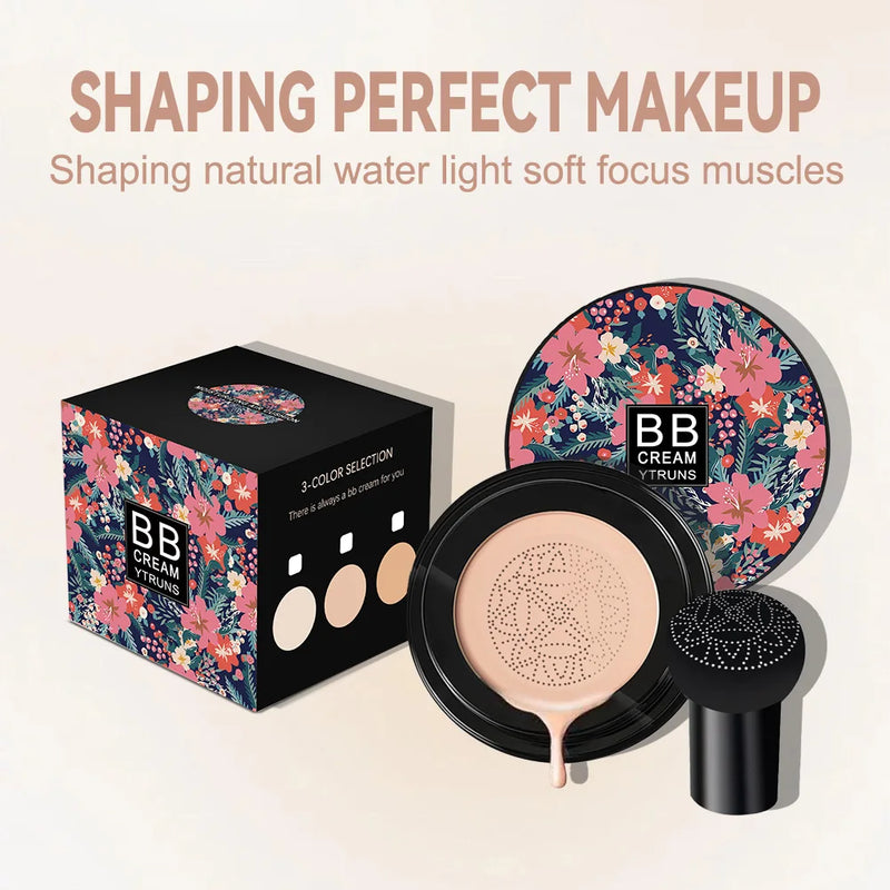 Mushroom Magic Air Cushion BB Cream - Enriched with Vitamins, Hydrates for Dewy Skin, Full Coverage Foundation